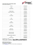 Pricelist of rental gymnastic tools
